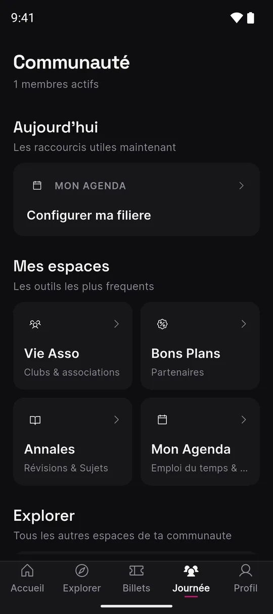 Espace communauté de l’app Mundle